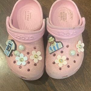 CROCS Kids Light Pink Sandals with Fun Charms